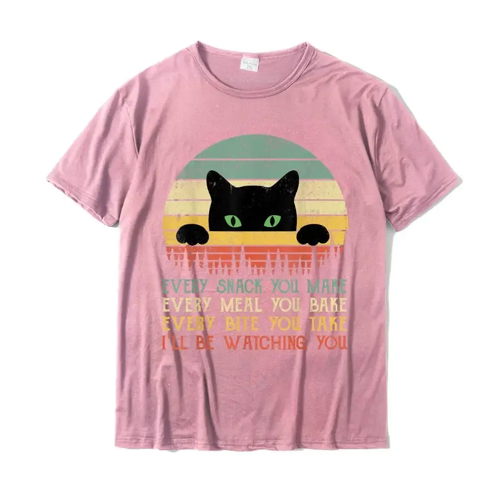 Color: Pink, Size: XXL - Every Snack You Make Cat Funny Cat Mom Cat Mama Cat Dad T-Shirt Cotton T Shirts For Men Custom T Shirt Rife Printed
