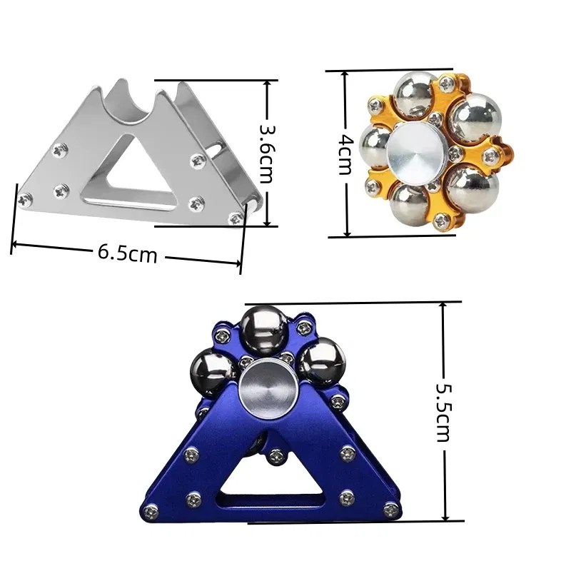 Color: Gold - Fingertip Gyroscopic Wheel Creative Metal Ornaments Adult Decompression Venting Device Advanced Mechanical Desktop Pendant Toys