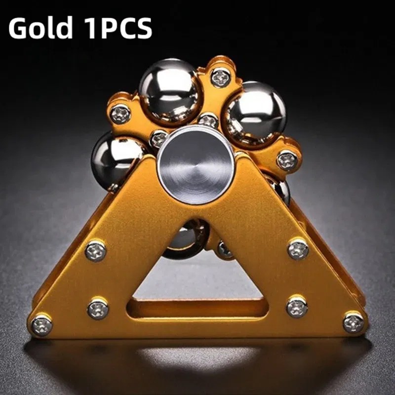 Color: Gold - Fingertip Gyroscopic Wheel Creative Metal Ornaments Adult Decompression Venting Device Advanced Mechanical Desktop Pendant Toys