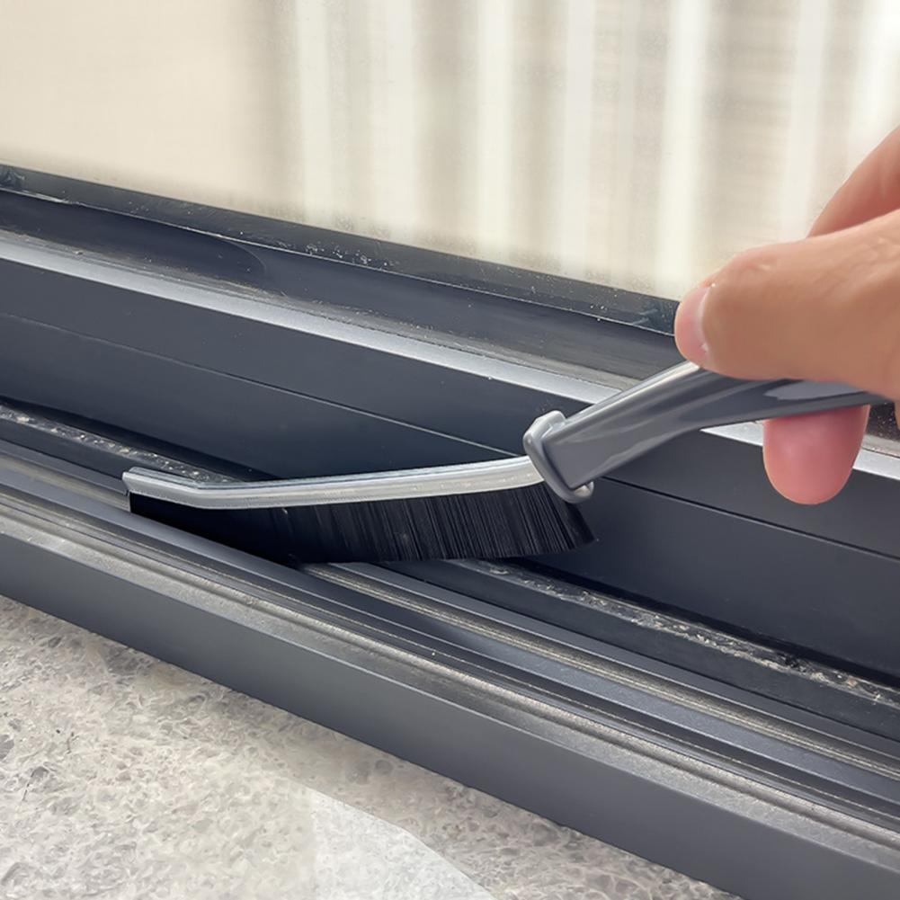 Color: Black - 2 Pcs Gap Cleaning Brushes Ergonomic Handle Stain Remover Narrow Durable Toilet Tile Grout Gap Brushes For Home Kitchen Bathroom