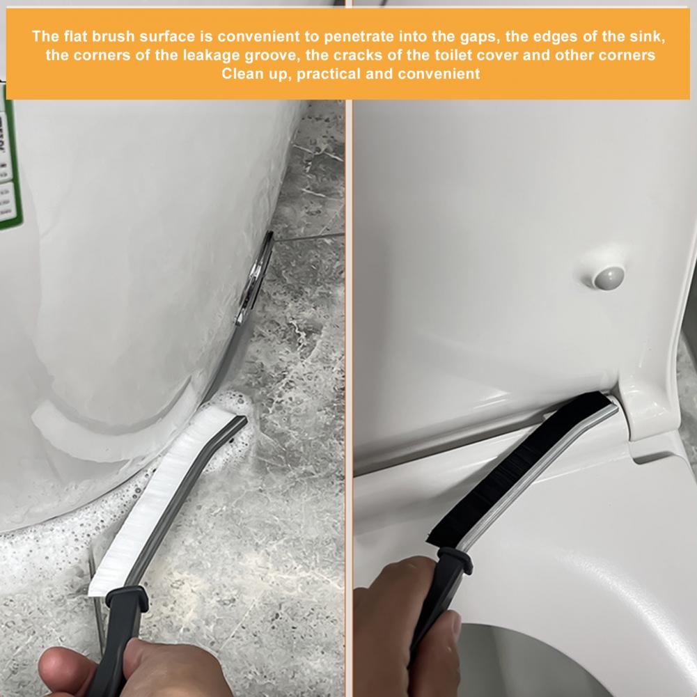 Color: Black - 2 Pcs Gap Cleaning Brushes Ergonomic Handle Stain Remover Narrow Durable Toilet Tile Grout Gap Brushes For Home Kitchen Bathroom