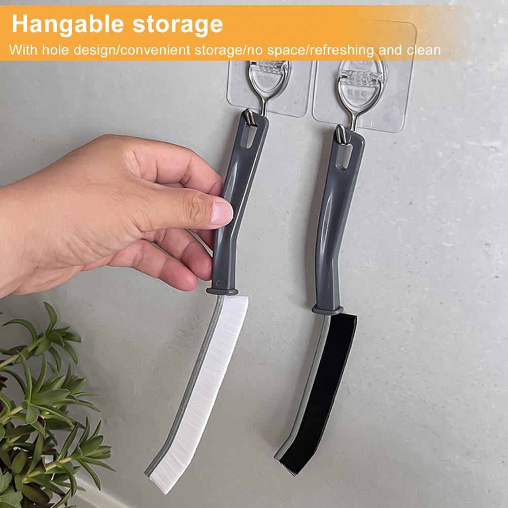 Color: Black - 2 Pcs Gap Cleaning Brushes Ergonomic Handle Stain Remover Narrow Durable Toilet Tile Grout Gap Brushes For Home Kitchen Bathroom