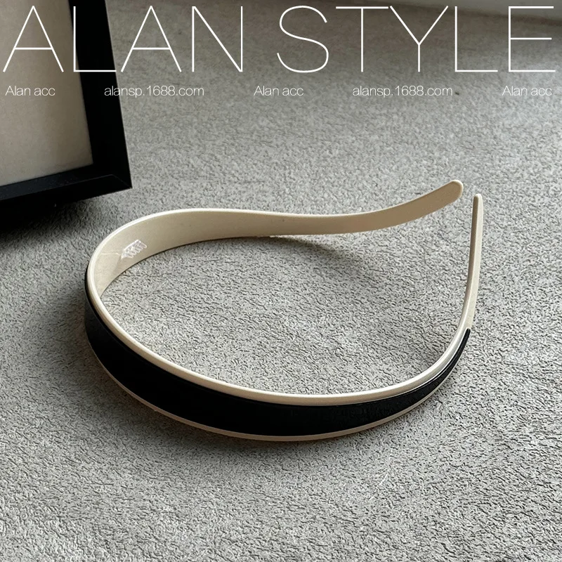 Color: Yellow - Black White Hair Bands for Girls and Women Acetate Headband Headwear Hair Accessories Elegant Simple Style Hairband