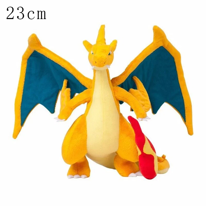 Color: Colorful - Cute Pokemon Plush Toy Pikachu Rowlet Charizard Larvitar Squirtle Slowpoke Dratini Spinda Soft Stuffed Doll Kids Christmas Gift