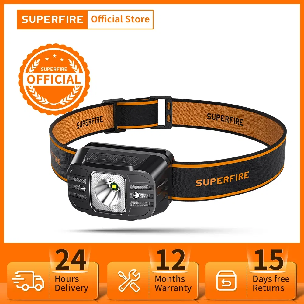 Emitting Color: Red, Ships From: CHINA - New SUPERFIRE HL75 Series Mini LED Headlamp USB-C Rechargeable Flashlight Powerful Headlight Outdoor Fishing Camping Lantern