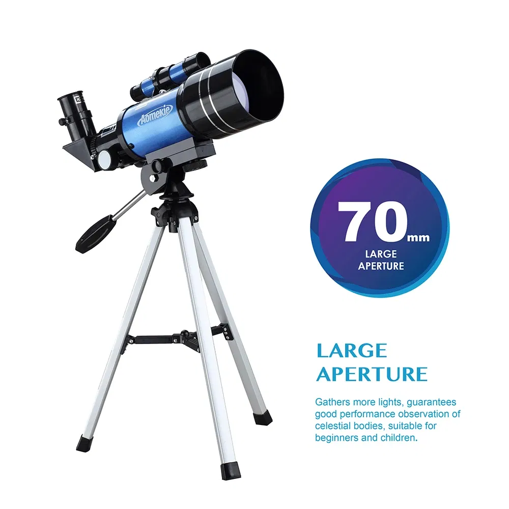 Color: Blue, Ships From: United States - 70400 Telescope With Adjustable Tripod Phone Adapter Erect-Image Moon Watching Terrestrial Space Monocular For Beginner Kids