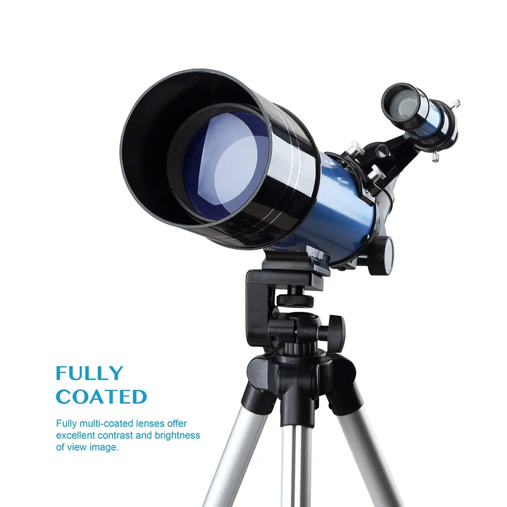 Color: Blue, Ships From: United States - 70400 Telescope With Adjustable Tripod Phone Adapter Erect-Image Moon Watching Terrestrial Space Monocular For Beginner Kids