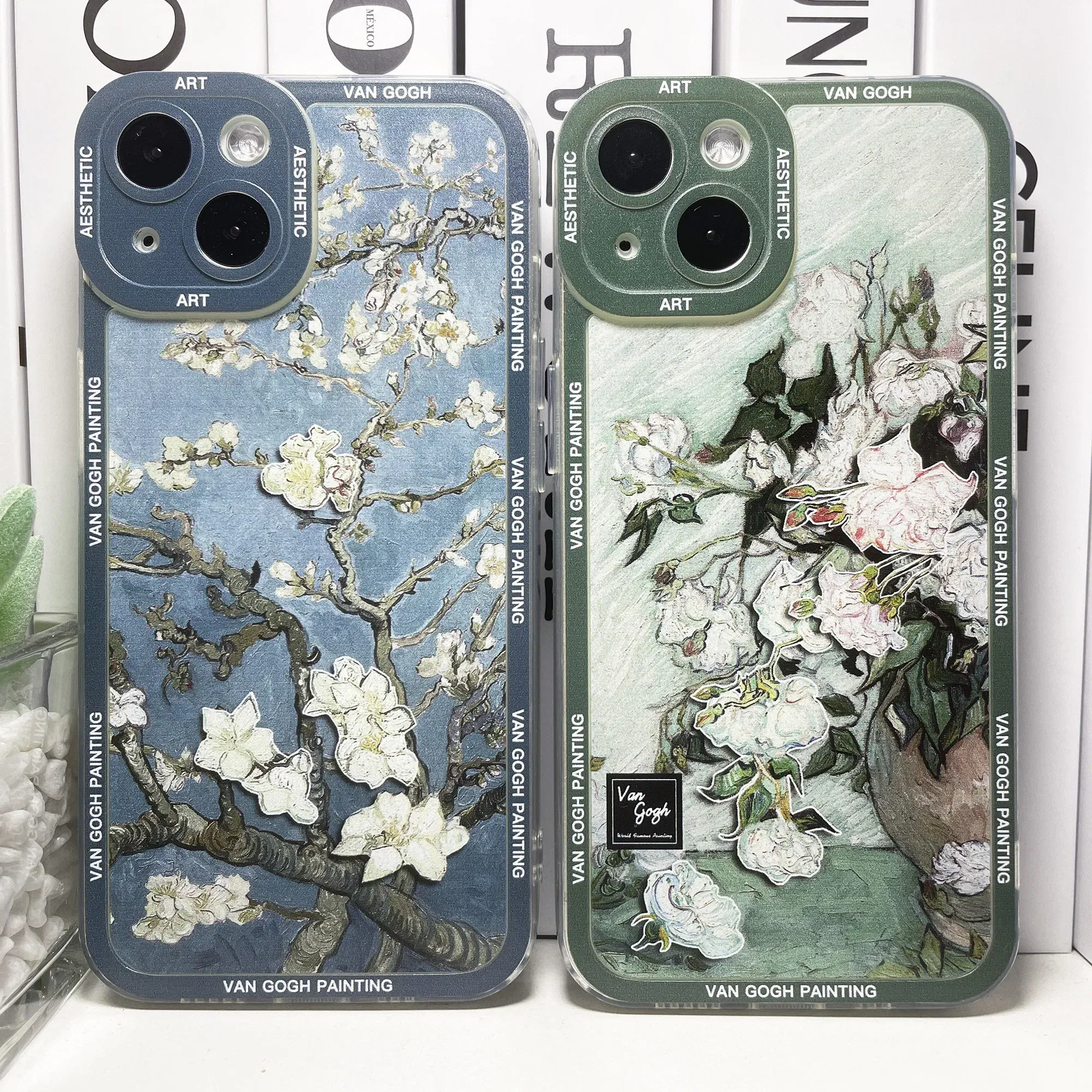 Color: Blue, Material: PVC - Van Gogh Art Aesthetic Phone Case For iPhone 16 15 14 13 12 11 Pro Max Mini XS X XR SE 8 7 Plus Sunflowers The Starry Night