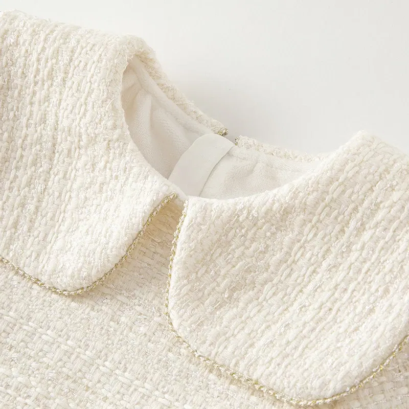 Color: WHITE, Kid Size: 3T - Dave Bella Girl's Dress Children's Autumn Winter Princess Dress Charm Sweet Classy Gentle Fashion Mesh Party DB4237805