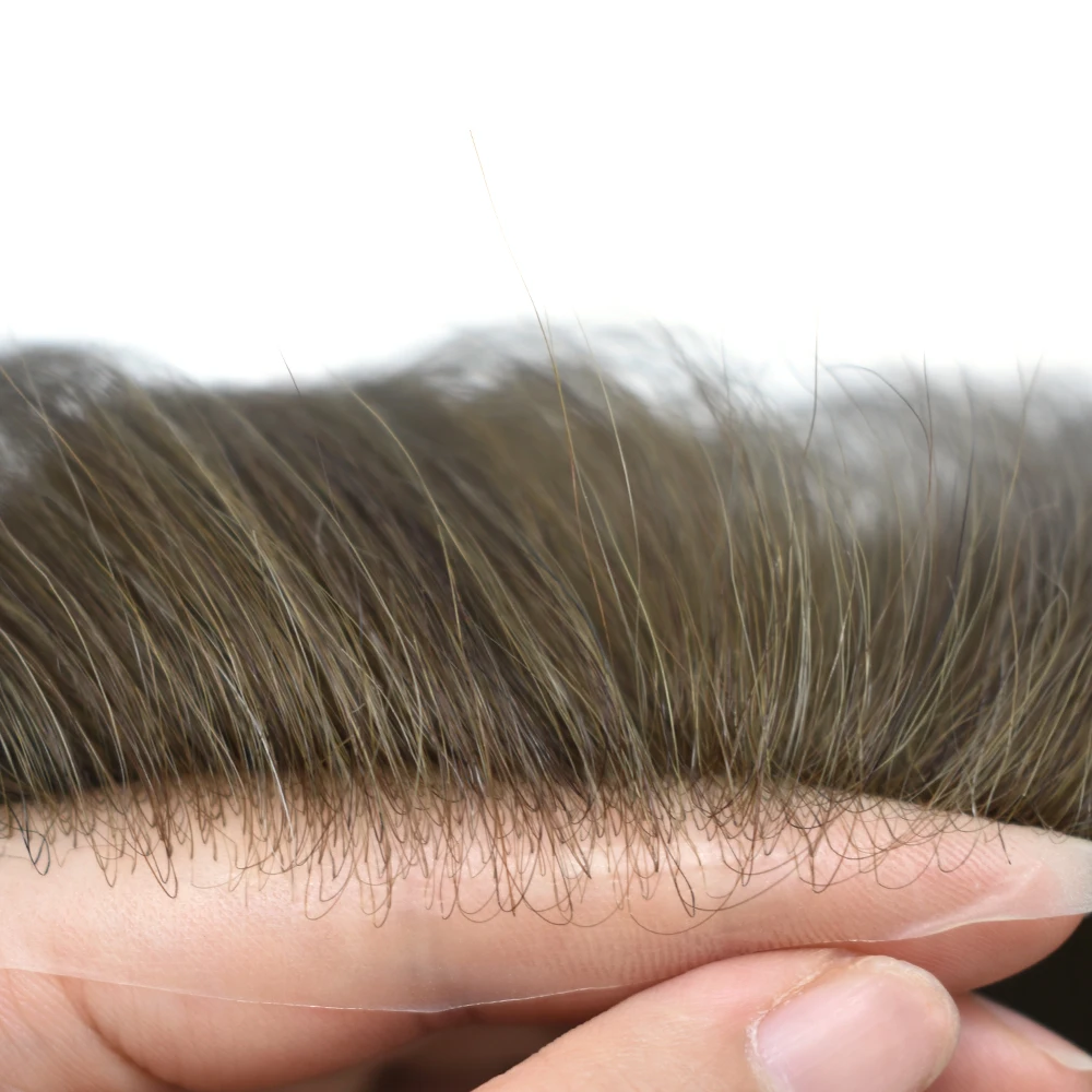 Toupee Color: 2#, Toupee Density: 100%, Length: 6 inches, Ships From: CHINA, Toupee Size: 8x10 - Men Toupee Hair Systems Ultra Thin Skin 0.06MM V-LOOP Capillary Prosthesis Invisible Hairline Real Human HairPieces Hair Units