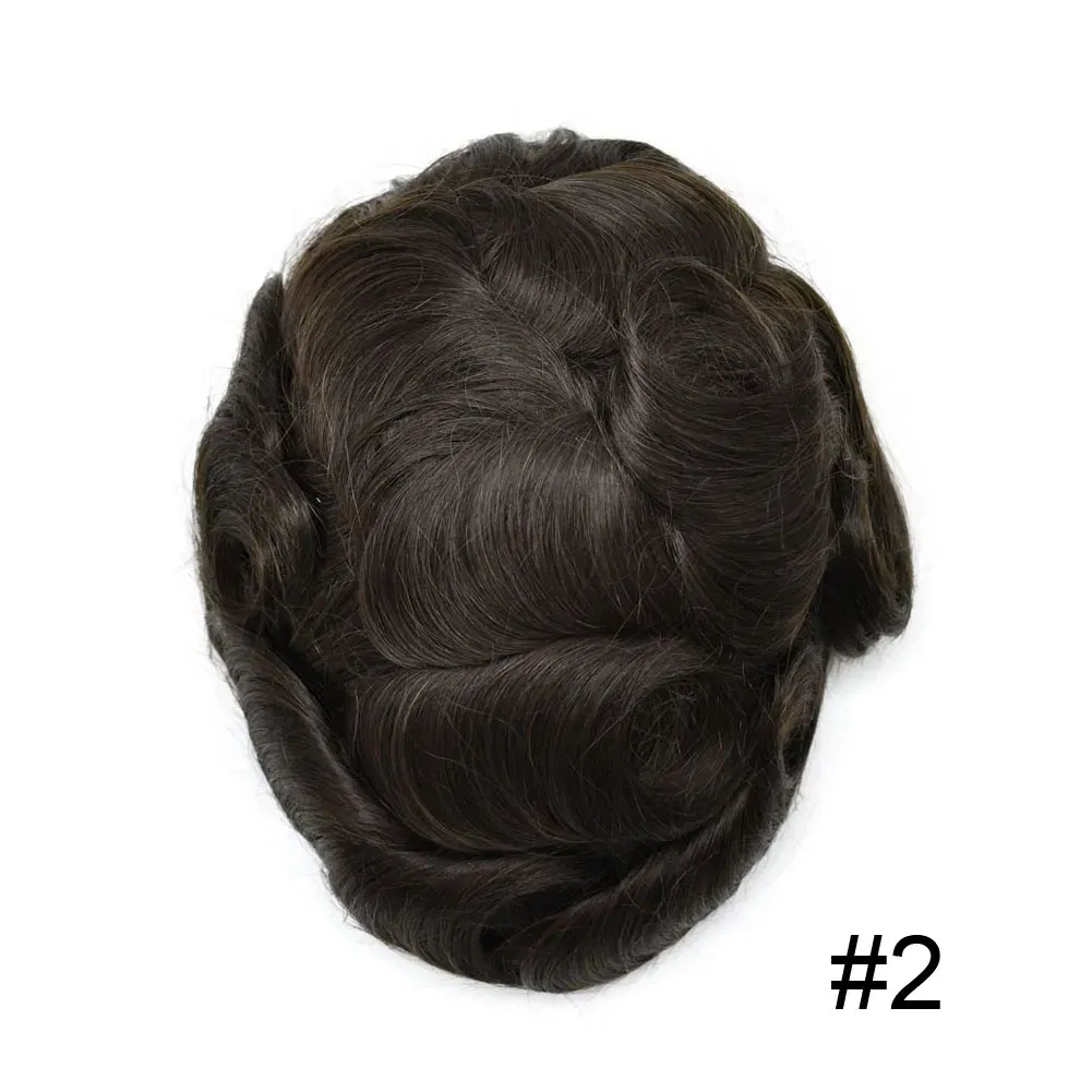 Toupee Color: 2#, Toupee Density: 100%, Length: 6 inches, Ships From: CHINA, Toupee Size: 8x10 - Men Toupee Hair Systems Ultra Thin Skin 0.06MM V-LOOP Capillary Prosthesis Invisible Hairline Real Human HairPieces Hair Units