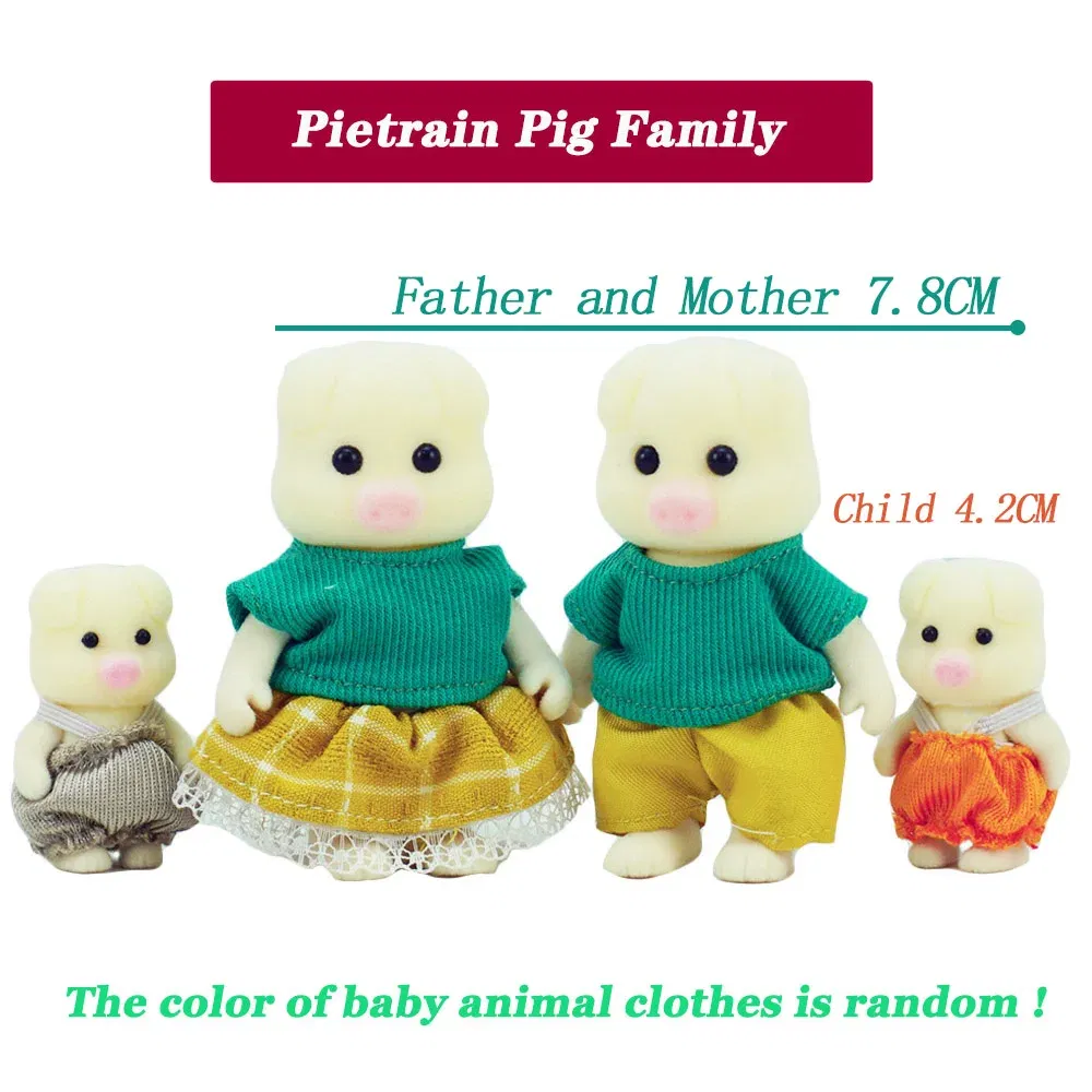 Color: Black - Simulation Forest Reindeer Family Doll Dollhouse Figures Furniture Set DIY Playset Play House Girls Toys Accessories Xmas Gifts