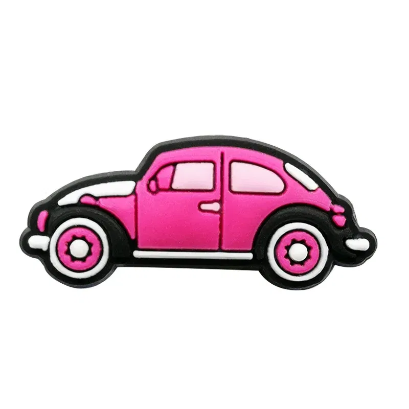 Color: Blue - 1pcs Clog Charms Cars Cool Roadster SUV PVC Clips Accessories Mini Classic Car Shoe Charms Turbine Clog Pin Kids Gift