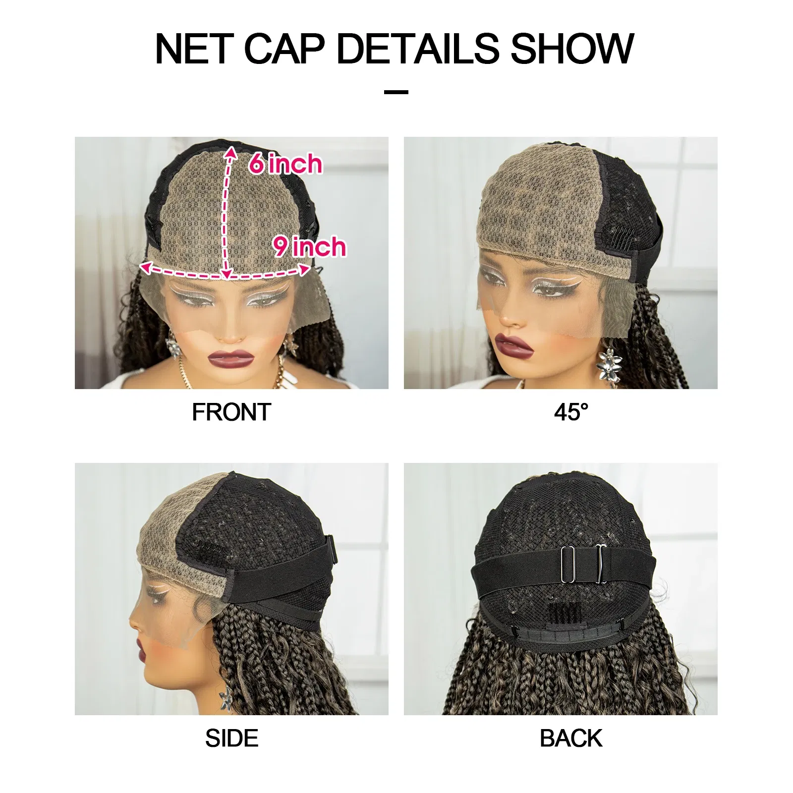 Color: #1, Ships From: CHINA, Wig Length: 36inches - 36" Knotless Box Boho Braided Wigs With Curly Ends Synthetic Lace Front Bohemian Braided Lace Wig with Baby Hair for Black Women