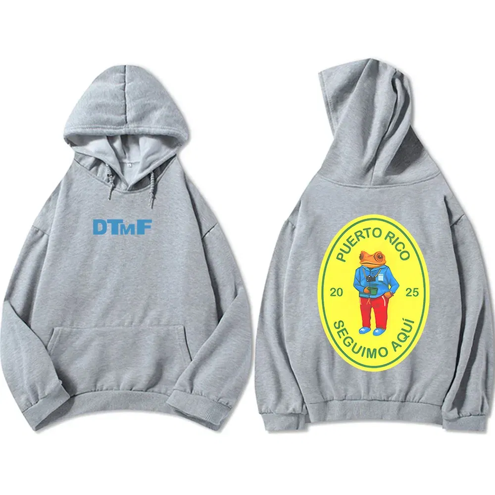 Color: army green, Size: XS - DTMF Deb?­ Tirar Más Fotos 2025 New Album Hoodies Bad Bunny Singer Printing Sweatshirts Men Women Clothing Sudaderas Hombre Male