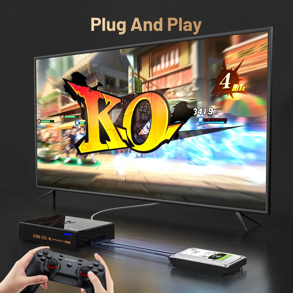 Kinhank Super Console X5 PRO Retro Video Game Consoles Plug and Play 4T with 16000 Games for PS2/WII/SS/DC/N64 Android 12