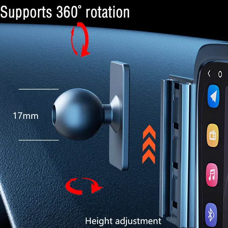 Color: Orange - For Chevrolet Tahoe 2024 2023 2022 2021 Car Phone Holder Screen Fixed Base Magnetic Mobile Phone Wireless Charging Stand MagSafe