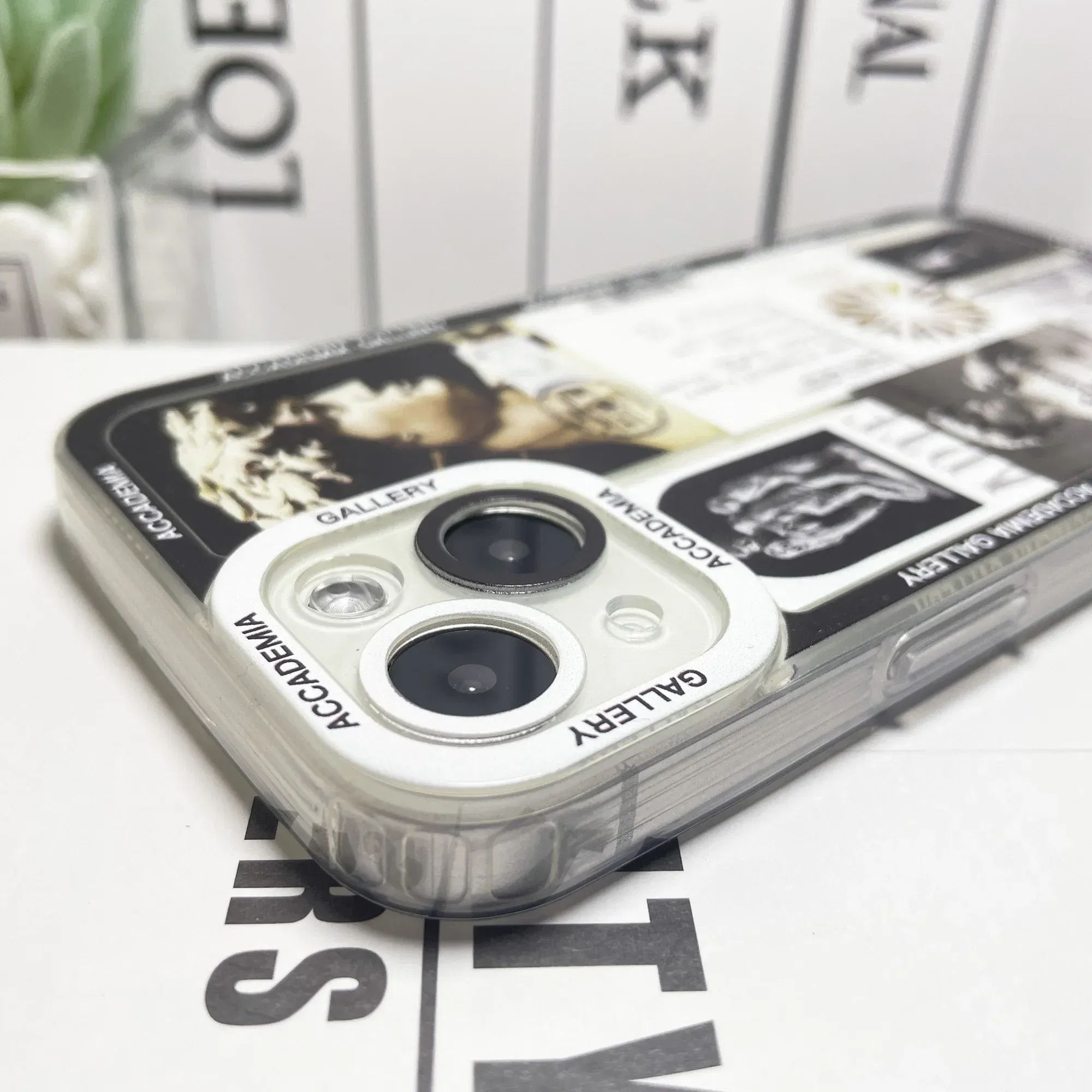 Color: black, Material: Cotton Fabric - Van Gogh David Museum Tickets Stickers Collage Art Phone Case For iPhone 14 13 12 11 Pro Max Mini XS X XR SE 7 8 Plus Soft Cover