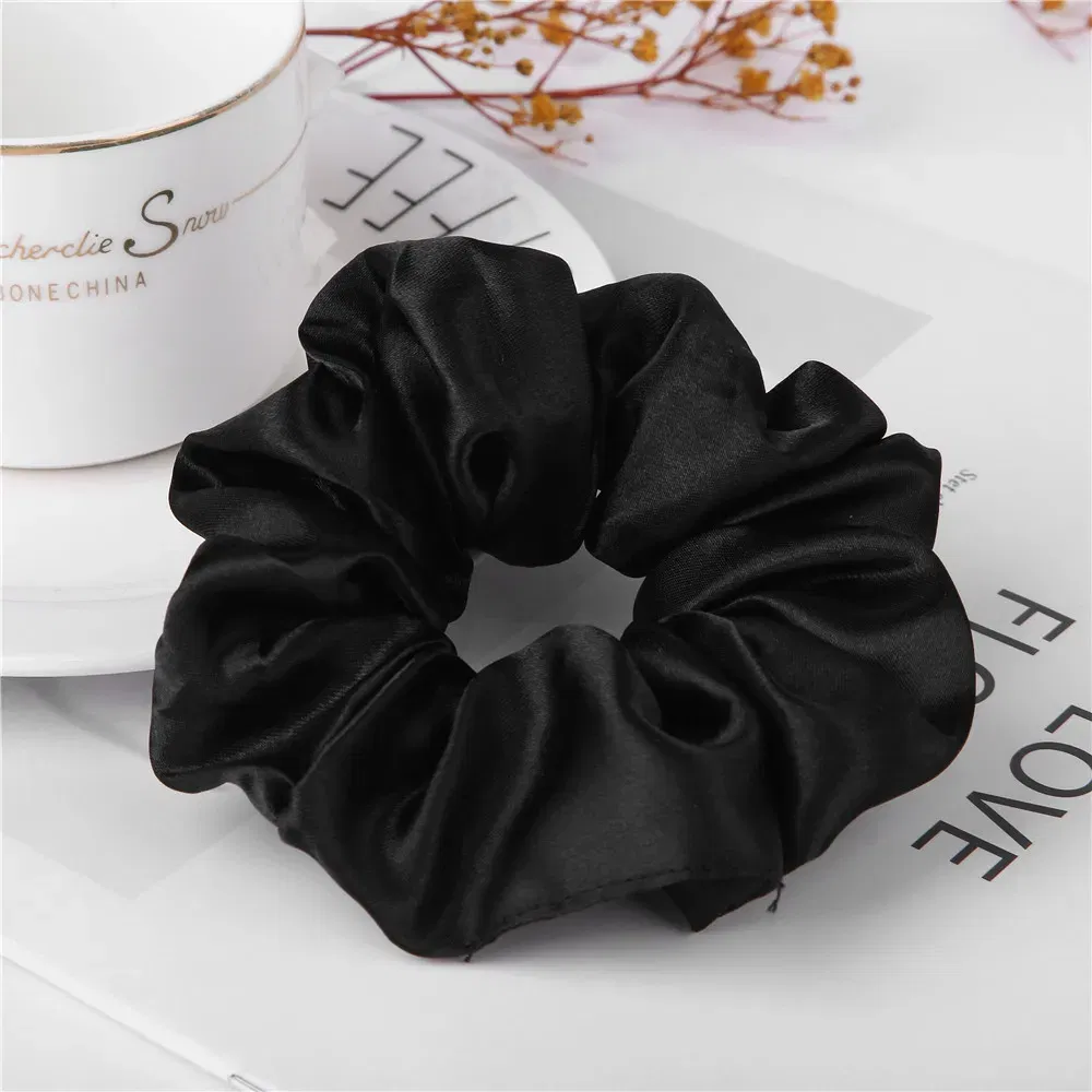 Color: WHITE - Elastic Hair Bands Pure Color Rubber Band Hair Accessories 2022 Gum For Hair Ponytail Rubber Bands Holder Casual Home Headdress