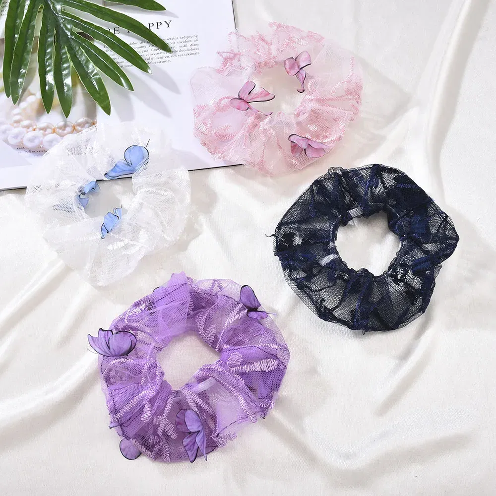 Color: WHITE - Elastic Hair Bands Pure Color Rubber Band Hair Accessories 2022 Gum For Hair Ponytail Rubber Bands Holder Casual Home Headdress