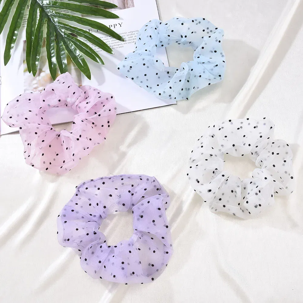 Color: WHITE - Elastic Hair Bands Pure Color Rubber Band Hair Accessories 2022 Gum For Hair Ponytail Rubber Bands Holder Casual Home Headdress