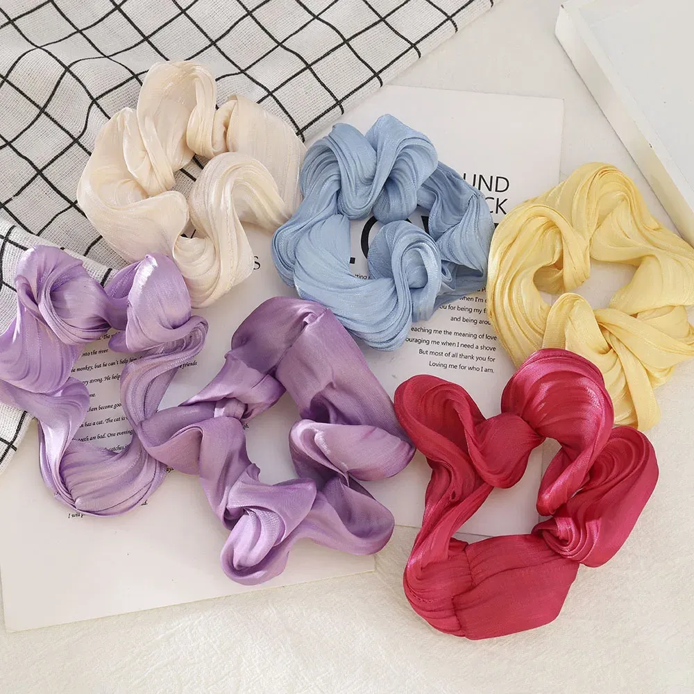 Color: WHITE - Elastic Hair Bands Pure Color Rubber Band Hair Accessories 2022 Gum For Hair Ponytail Rubber Bands Holder Casual Home Headdress
