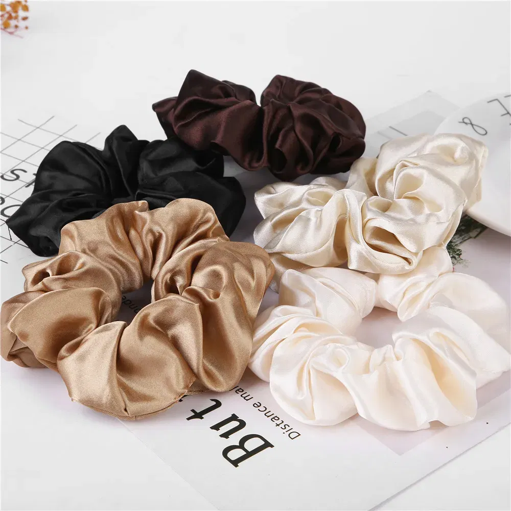 Color: WHITE - Elastic Hair Bands Pure Color Rubber Band Hair Accessories 2022 Gum For Hair Ponytail Rubber Bands Holder Casual Home Headdress