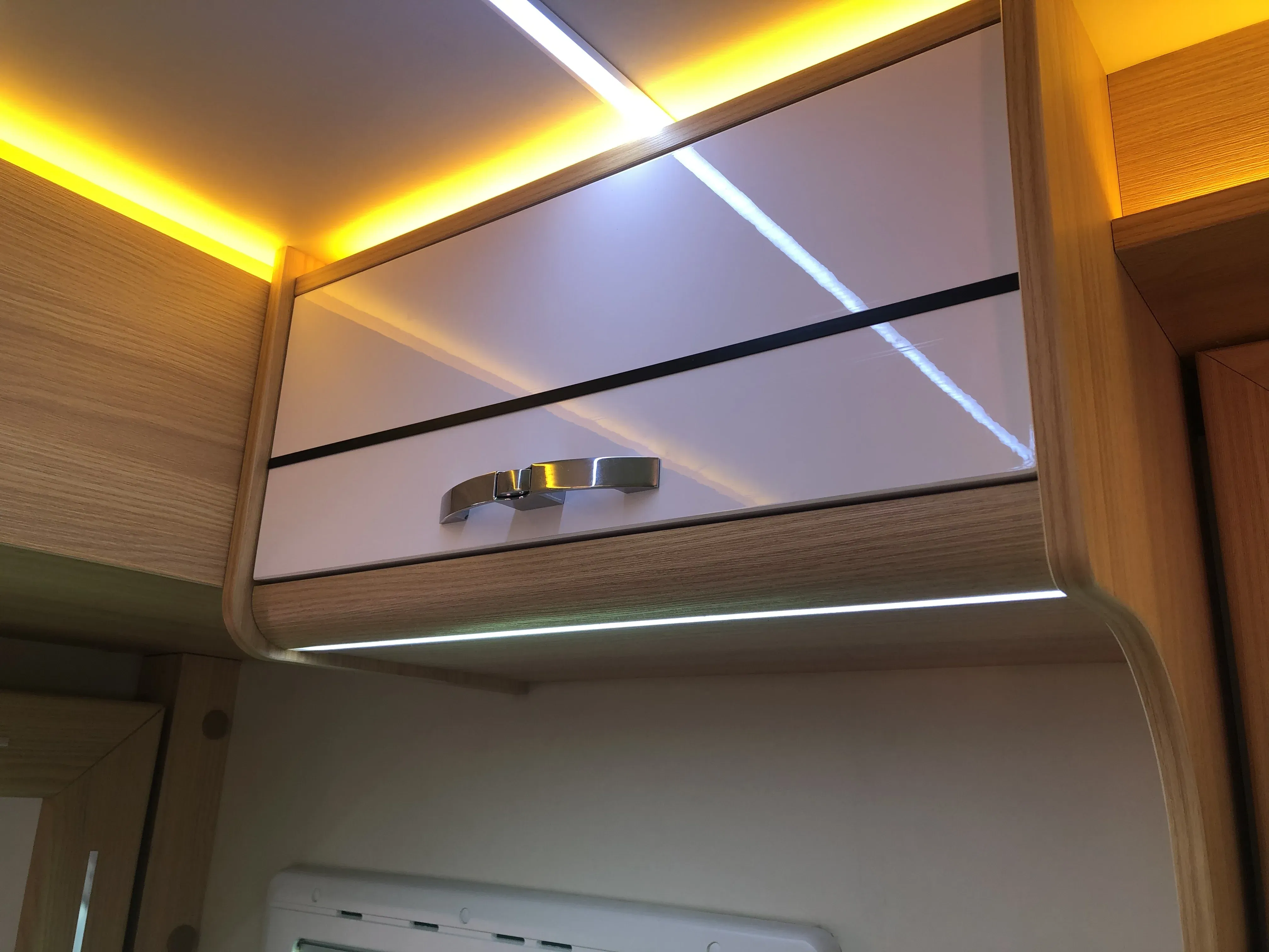 Color: WHITE - 128mm hole distance Camper Car Push Lock RV Caravan Boat Cabinet Locks Handle Home Drawer Latch Button Locks Caravan Motorhome