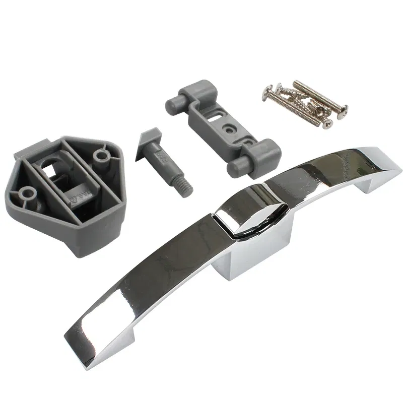 Color: WHITE - 128mm hole distance Camper Car Push Lock RV Caravan Boat Cabinet Locks Handle Home Drawer Latch Button Locks Caravan Motorhome