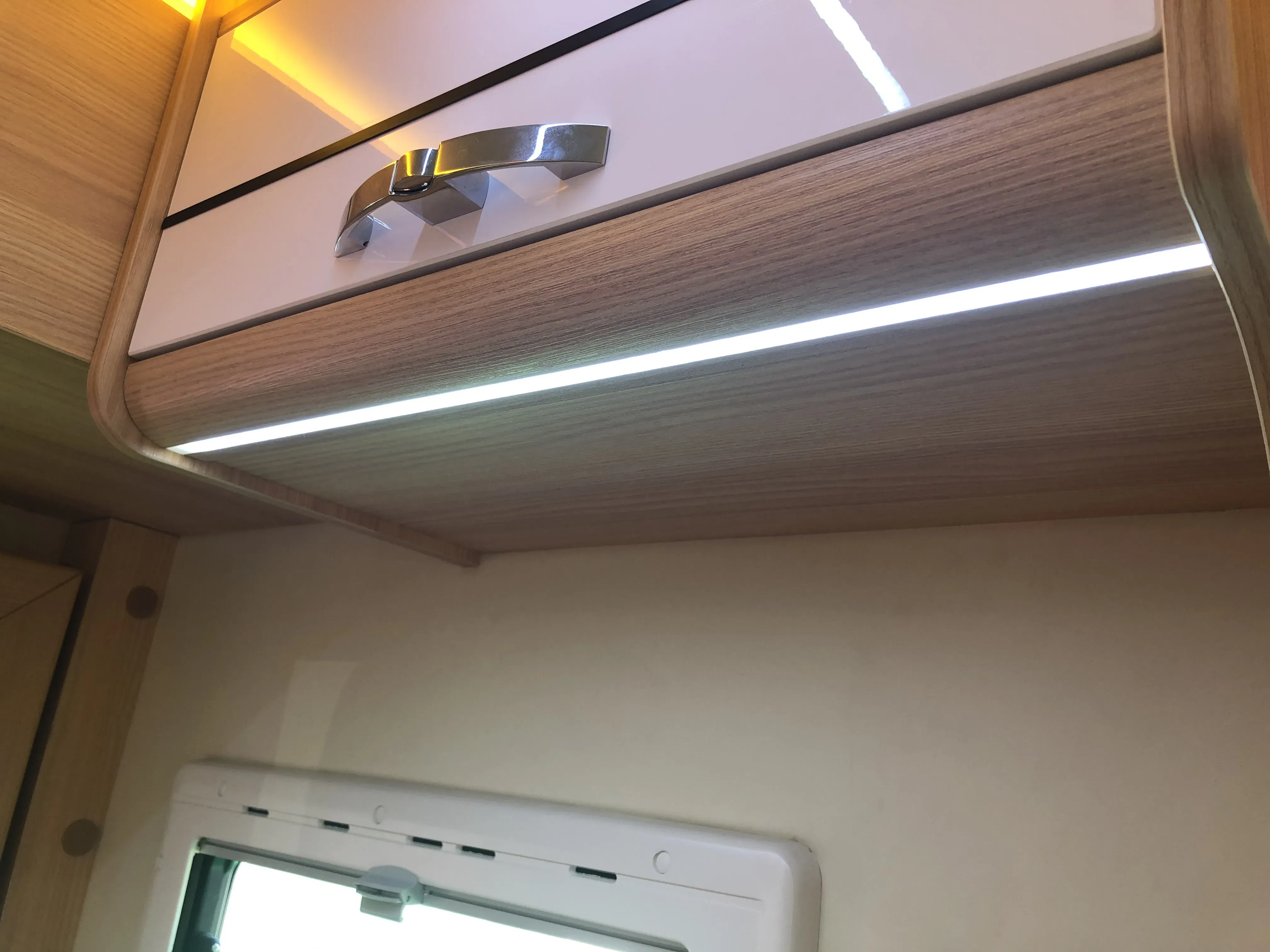 Color: WHITE - 128mm hole distance Camper Car Push Lock RV Caravan Boat Cabinet Locks Handle Home Drawer Latch Button Locks Caravan Motorhome