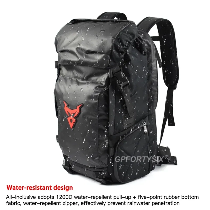 Color Name: Red - Motocentric Motorcycle Rear Seat Bag Multifunction Waterproof Motorcycle Helmet Backpack Big Capacity Motocross Tail Bag Luggage