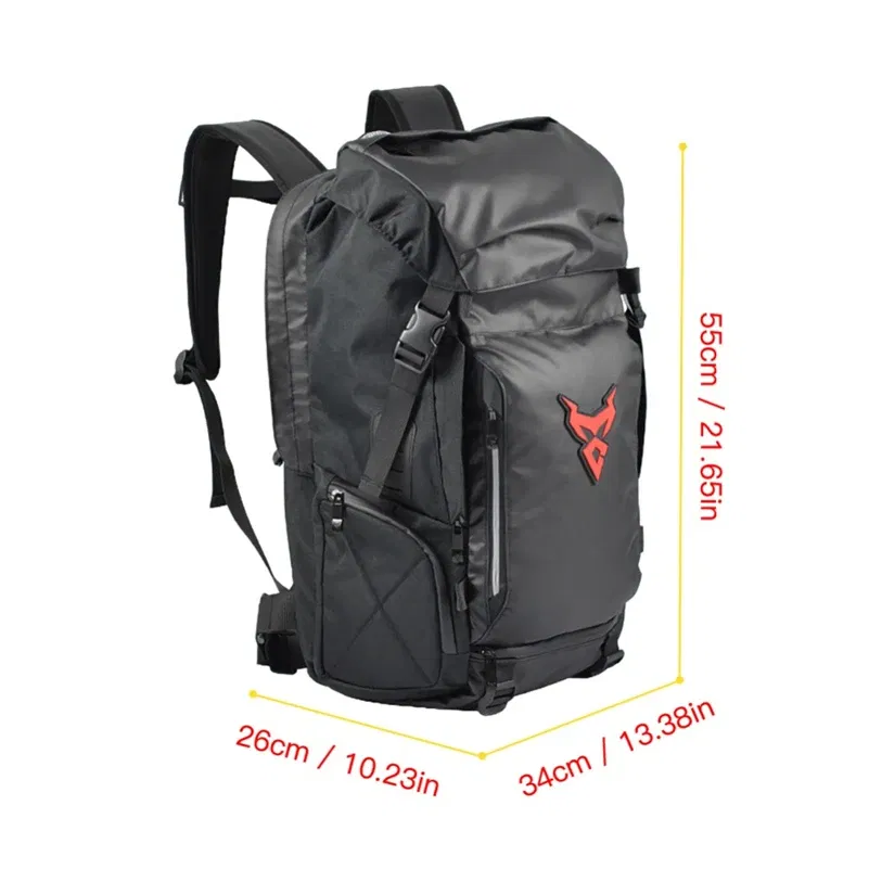 Color Name: Red - Motocentric Motorcycle Rear Seat Bag Multifunction Waterproof Motorcycle Helmet Backpack Big Capacity Motocross Tail Bag Luggage