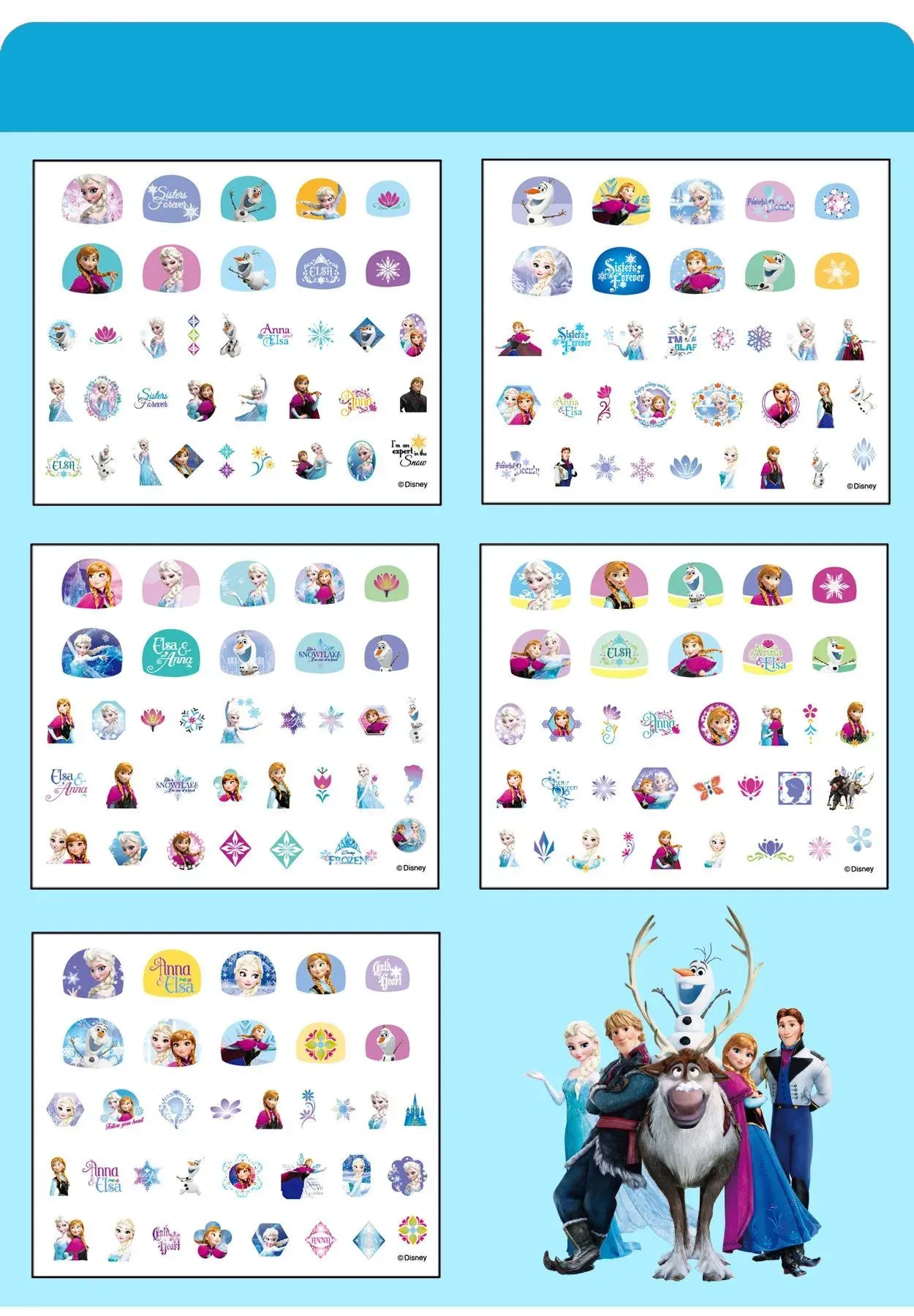 Color: Ivory - Random 1Pcs Disney Cartoon Frozen Princess Pooh Bear Snow White Makeup Nail Stickers Minnie Mickey Mermaid Stitch Stickers Toy