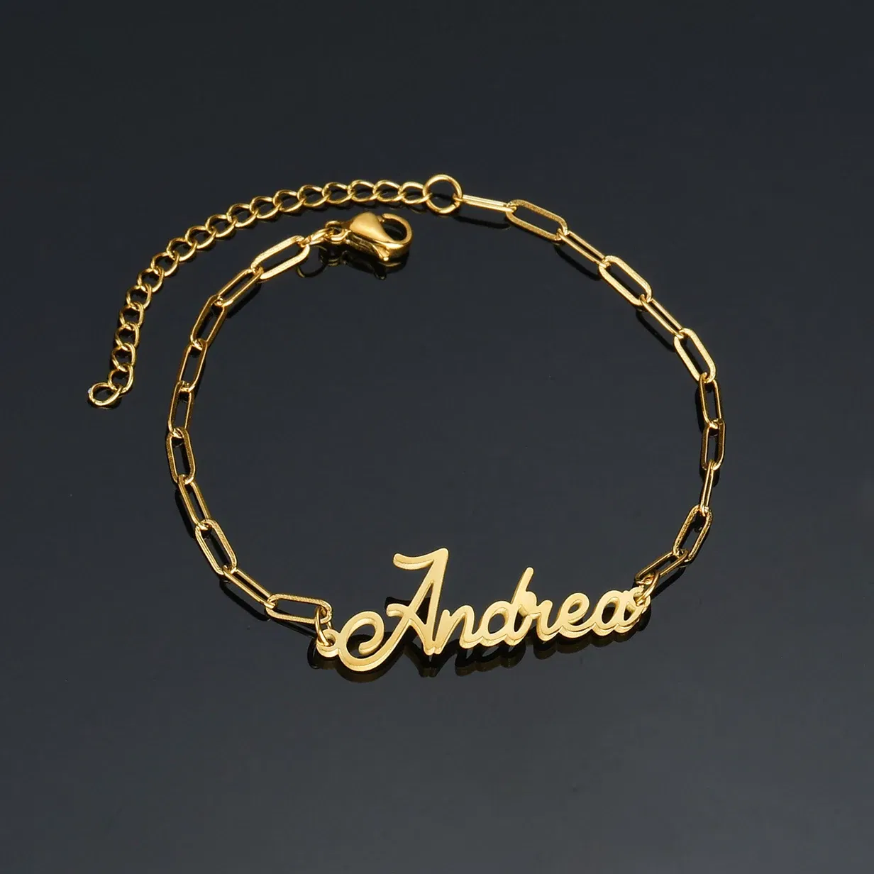Metal Color: Vermeil, Length: 16cm, Main Stone Color: Orange - Atoztide Personalized Custom Name Bracelet for Women Men Stainless Steel 10mm Cuban Chain Nameplate Handmade Bangle Jewelry Gift