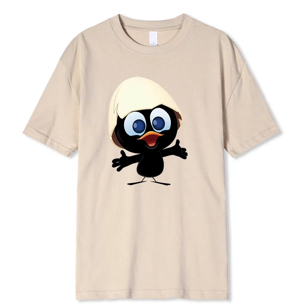 Color: black, Size: XXL - Sunlight T Shirt Big Size Men Calimero Cartoon pattern Men T Shirt Painted Funny Tshirt Men T Shirt