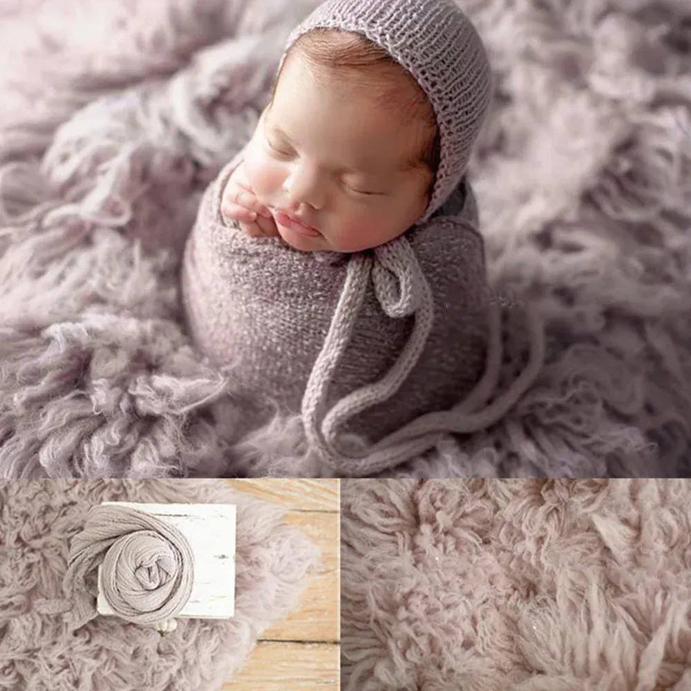 Color: DEEP BLUE, Size: Option 1 - Photography for Newborn Props Accessories Pure Wool Mats Background 100% Greek Wool Blanket Studio Photo Plush Blanket 90x150cm