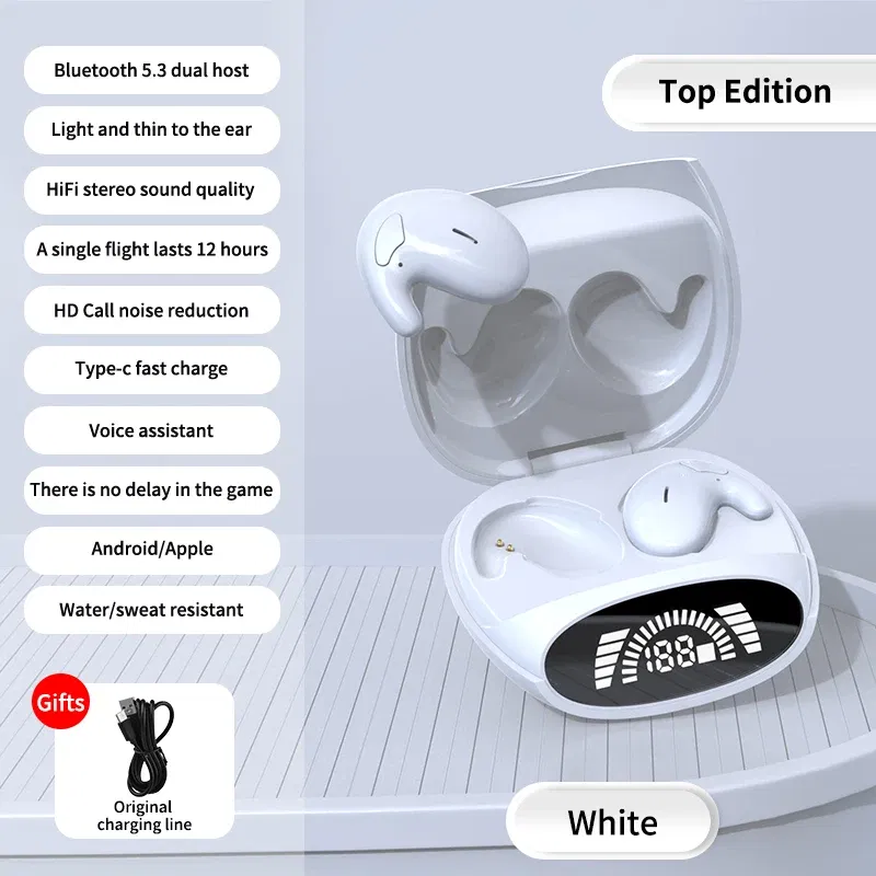 Color: WHITE, Ships From: CHINA - Sleep Invisible Earbuds Tiny Mini Headphones Hidden Noise Cancelling TWS Wireless Headsets Sports Stereo Bluetooth 5.3 Earphone