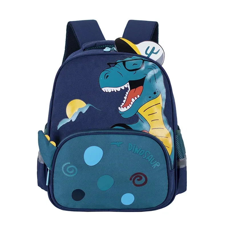 Color: Beige - Kindergarten School Bag Cartoon Dinosaur Baby Boys Backpacks for Preschool Kids Satchel 2-6 Years Cute Schoolbag Mochila Escolar