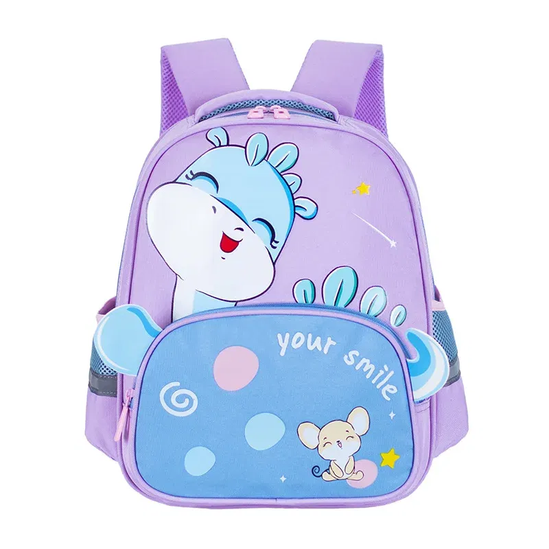 Color: Beige - Kindergarten School Bag Cartoon Dinosaur Baby Boys Backpacks for Preschool Kids Satchel 2-6 Years Cute Schoolbag Mochila Escolar