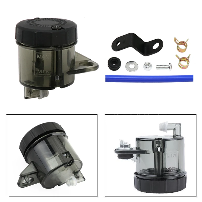 Color: Silver - Universal Motorcycle Lever Brake Oil Tank Foot Brake Master Cylinder Oil Cup Fluid Bottle Reservoir Dirt Bike Scooter Pitbike