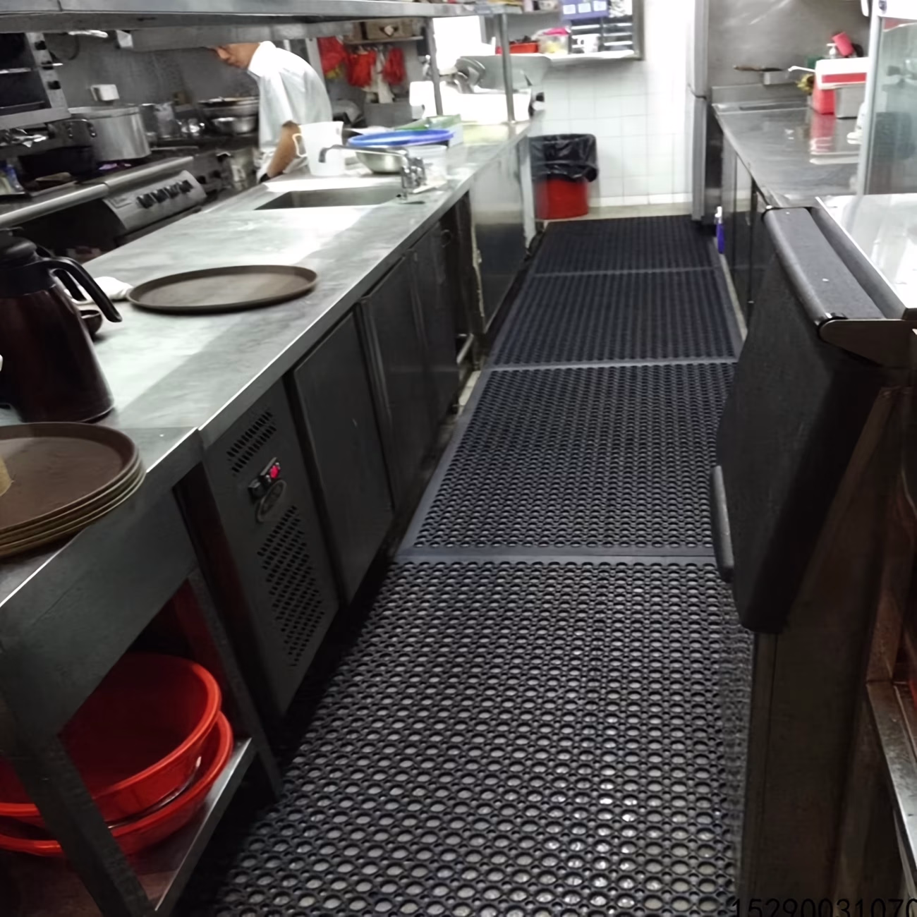 Extra Large 150x90cm Commercial Rubber Floor Mat – Non-Slip Anti-Fatigue Kitchen Safety Mats for Restaurants, Bars, Workshops