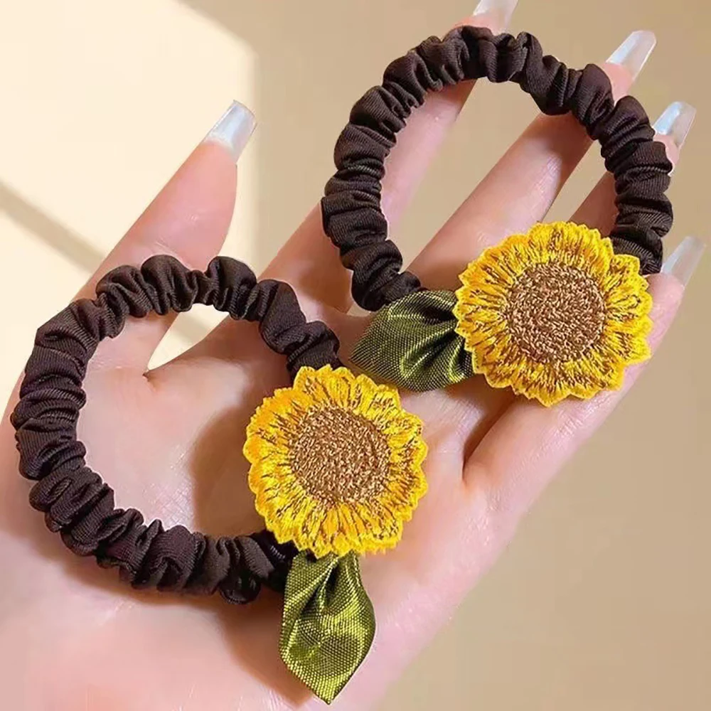 3Pcs/Set Flower Hair tie Rubber Band Hair Rope Elegant Elastic Hair Band Hair Accessories