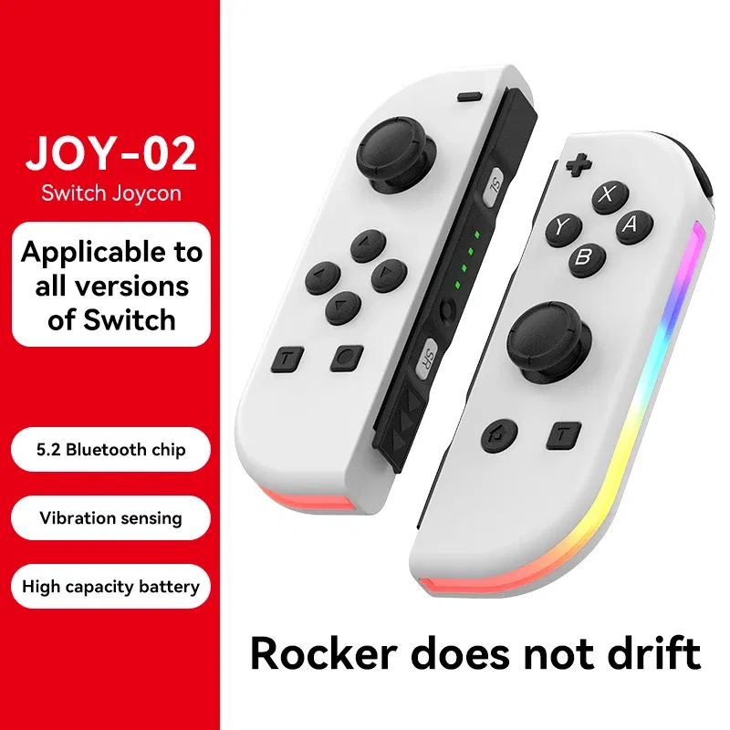 Color: WHITE - STORM WYRM Bluetooth Joystick for Switch NS Game Left and Right Wireless RGB With Light Small Handle JOY-02
