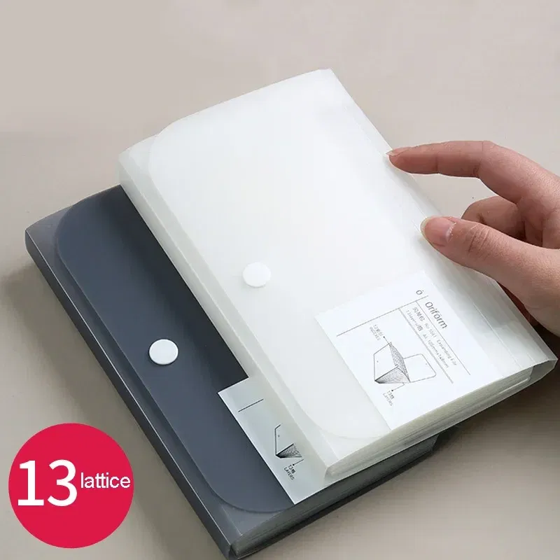 Color: black - Mini PP file organ bag Plastic multi-page office receipt document sticker bag Small organ bag