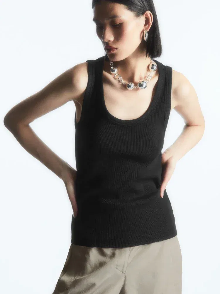 Color: black, Size: S - Women's Tees Sleeveless 100% Cotton Tops Summer O Neck Tanks & Camis Vest Slim Solid Sexy Crop Tops for Women Fashion