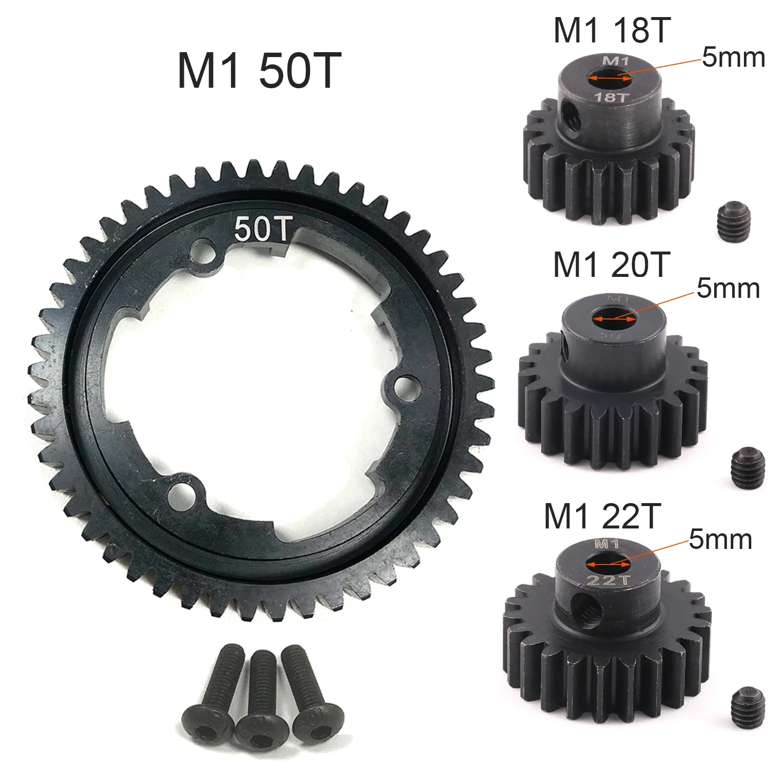 Color: Light Grey - M1 46T 50T 52T 54T HardenedSteel Motor gear for 1/5 Traxxas X-Maxx 1/7 X0-1 1/10 Maxx 1/10 E-REVO 2.0 VXL RC Model Upgrade Parts