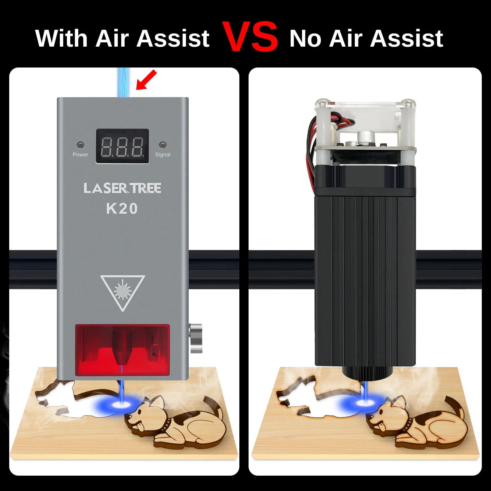 Color: Navy Blue, Size: XS, Ships From: CHINA - LASER TREE K20 20W Optical Power Laser Head with Air Assist TTL Blue Light Module for Laser Machine Cutting Engraving DIY Tools