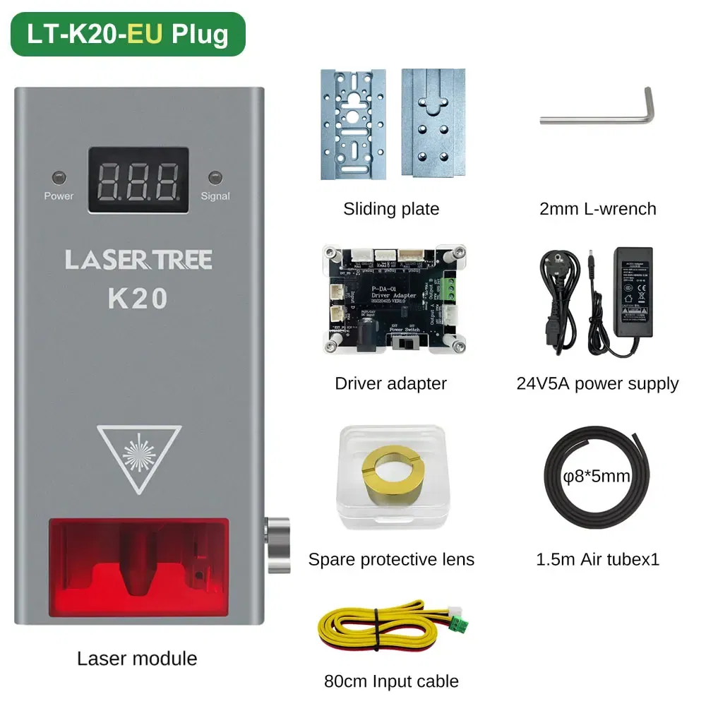 Color: Navy Blue, Size: XS, Ships From: CHINA - LASER TREE K20 20W Optical Power Laser Head with Air Assist TTL Blue Light Module for Laser Machine Cutting Engraving DIY Tools