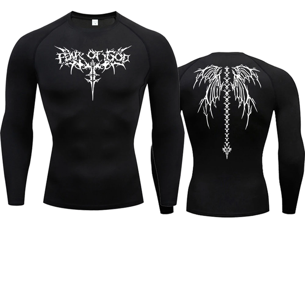 Color: PURPLE, Size: XXL - Men's Compression Shirt Anime Print Gym Sport Quick Dry Gym TShirts Fitness Athletic Undershirts Elasticity Tops Tee Summer Male