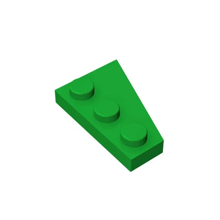 Color: Dark Khaki - Gobricks GDS-546 Wedge, Plate 3 x 2 Left  compatible with lego 43723 pieces of children's DIY Assemble Building Blocks